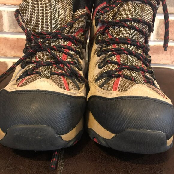 Lands End Mens Alpine Trekker Hiking Suede Boots Lace Up Camel Brown 10D - Picture 7 of 9